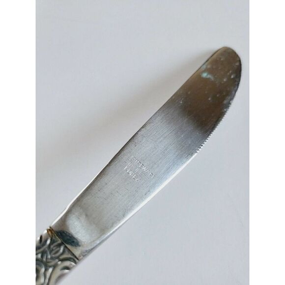 Vintage Ornate Rose Stainless Flatware Knives Lustreware korea - Picture 3 of 8